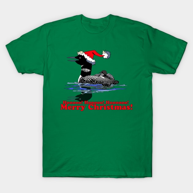 Merry Christmas Loon T-Shirt by Zodiart